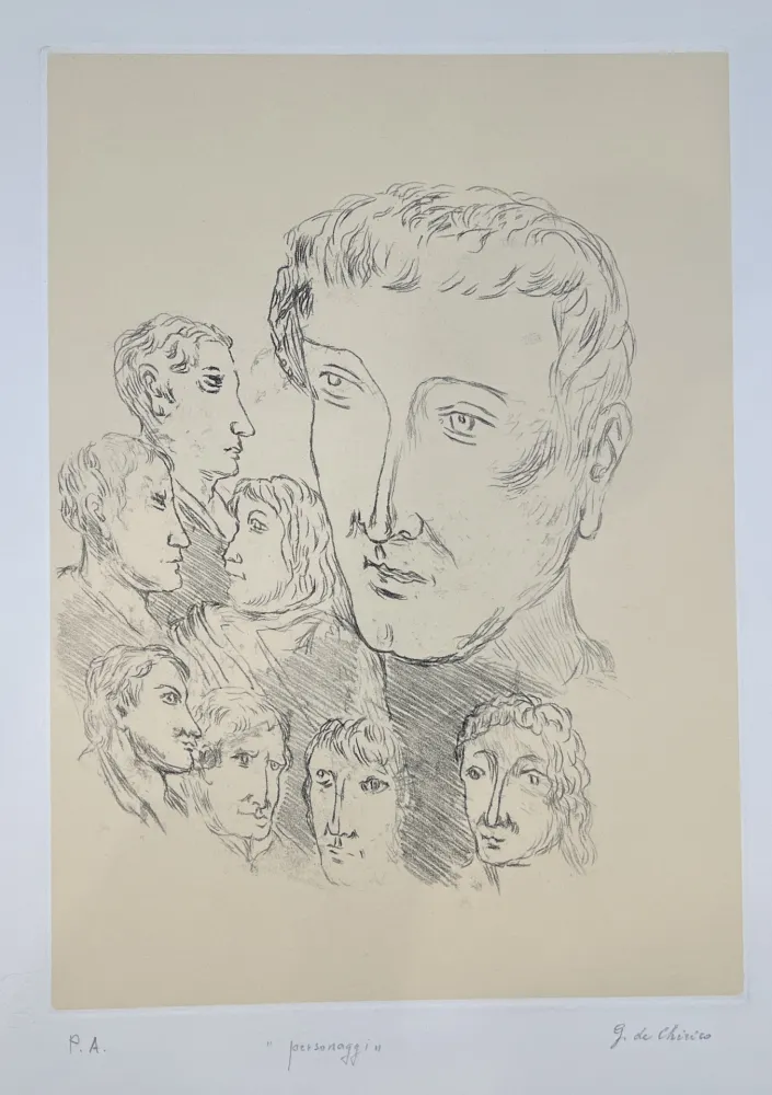 Grabado De Chirico - Personaggi 