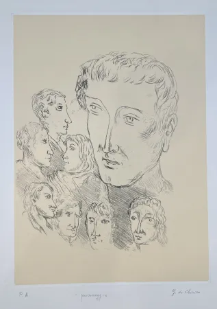 Grabado De Chirico - Personaggi 