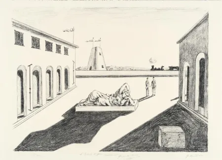Litografía De Chirico - Piazza d'Italia