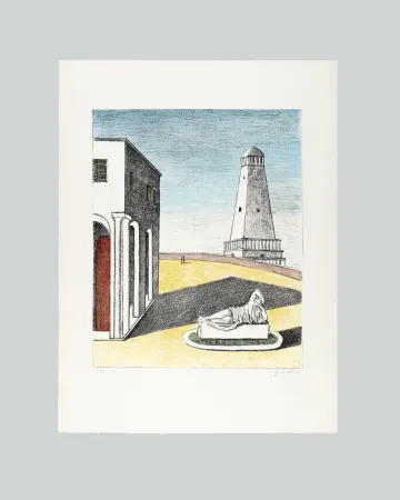 Litografía De Chirico - Piazza d'Italia