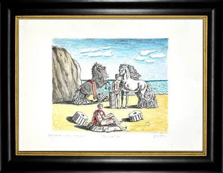 Litografía De Chirico - Riposo presso le correnti dell'Egeo