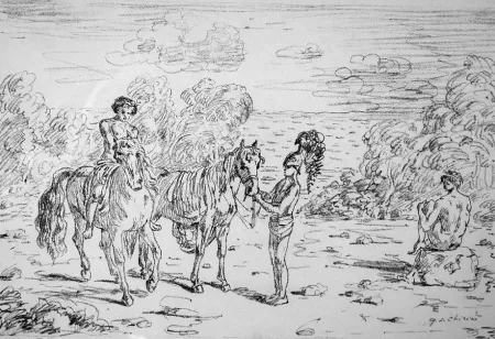 Litografía De Chirico - Ritorno alla sponda di Corinto