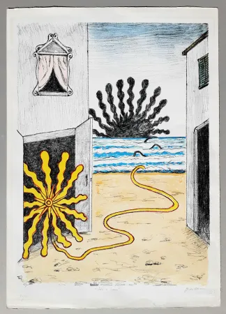 Litografía De Chirico - Sole e mare