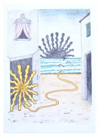 Litografía De Chirico - Sole et mare