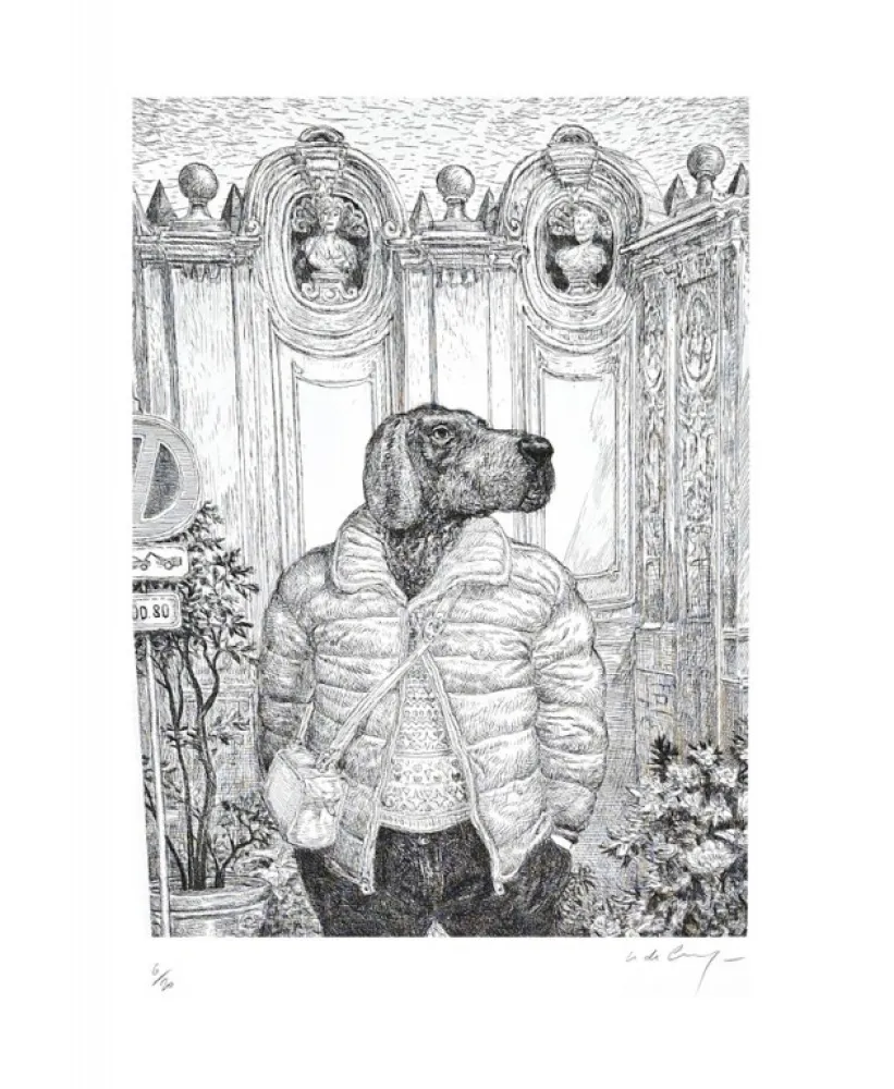 Grabado De Crécy - Chien de Rome II