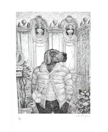 Grabado De Crécy - Chien de Rome II