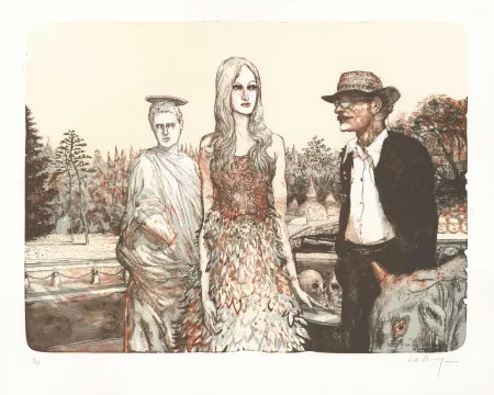 Litografía De Crécy - Le Jardin de Vénus