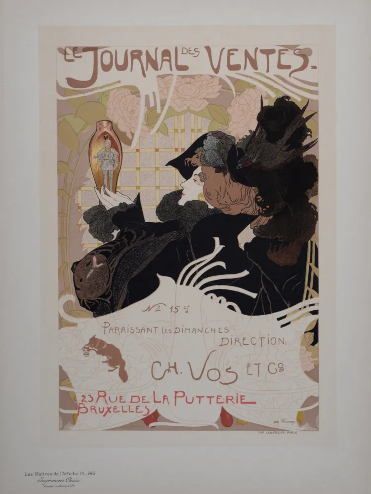 Litografía De Feure - Le Journal des Ventes, Les Maitres de L’Affiche, 1899