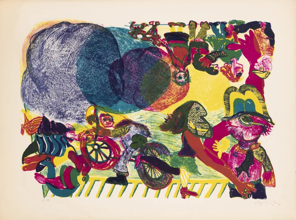 Litografía De Jong - Three Clouds