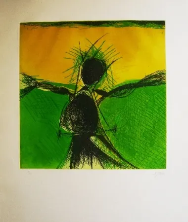 Aguafuerte Y Aguatinta De Juan - Espantapajaros verde