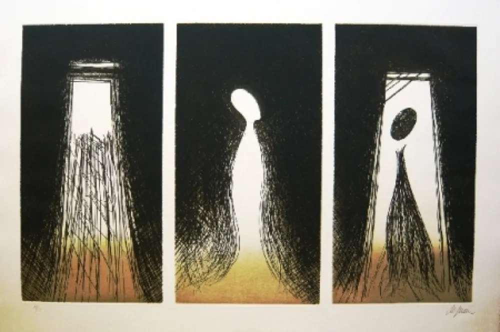 Aguafuerte Y Aguatinta De Juan - Triptico