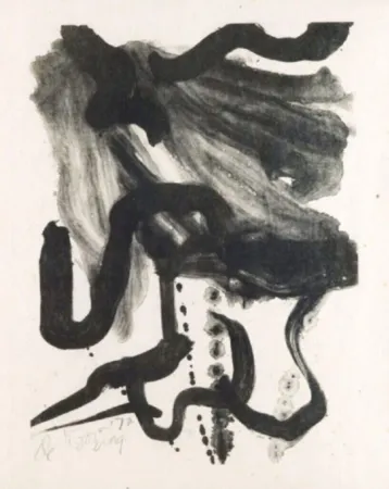Litografía De Kooning - Woman with long hair and corset