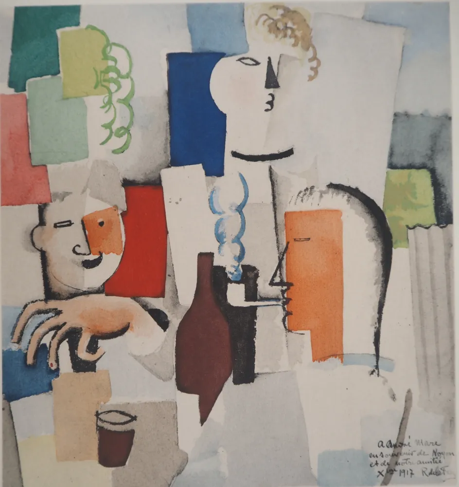 Litografía De La Fresnaye - Déjeuner entre amis (La Madelon)