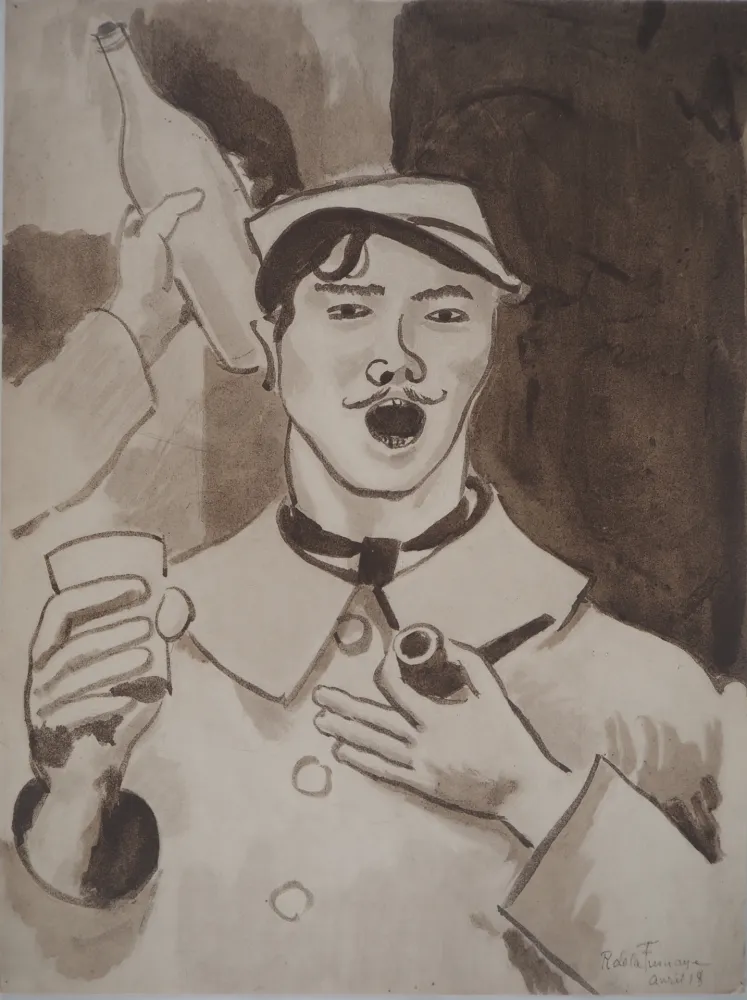 Litografía De La Fresnaye - Soldat en permission