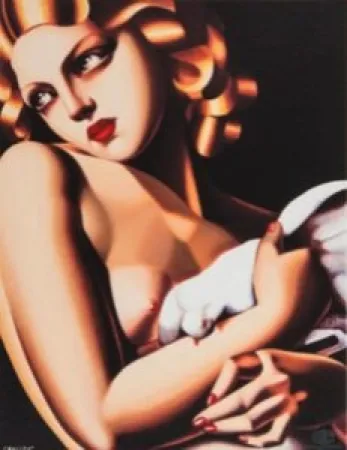 Serigrafía De Lempicka - Femme a la Colombe