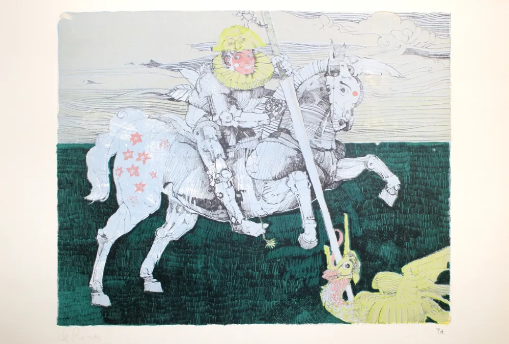 Litografía De Rosa - Combattente