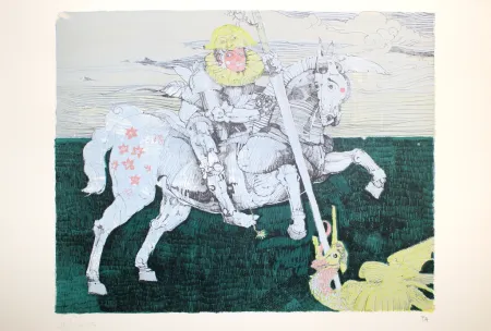 Litografía De Rosa - Combattente