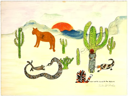 Litografía De Saint Phalle - Chief white cloud to the rescue