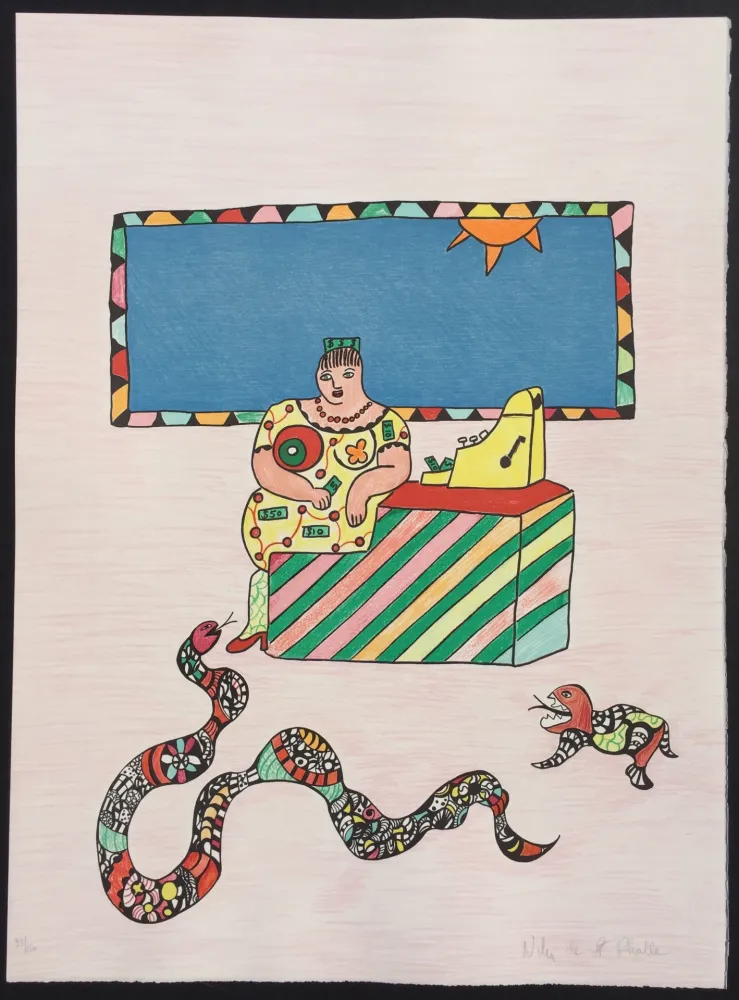 Litografía De Saint Phalle - La Caissiere