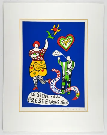 Serigrafía De Saint Phalle - Le Sida est là… préservons-nous 