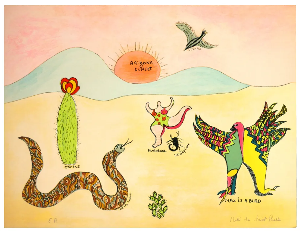 Litografía De Saint Phalle - Max is a bird