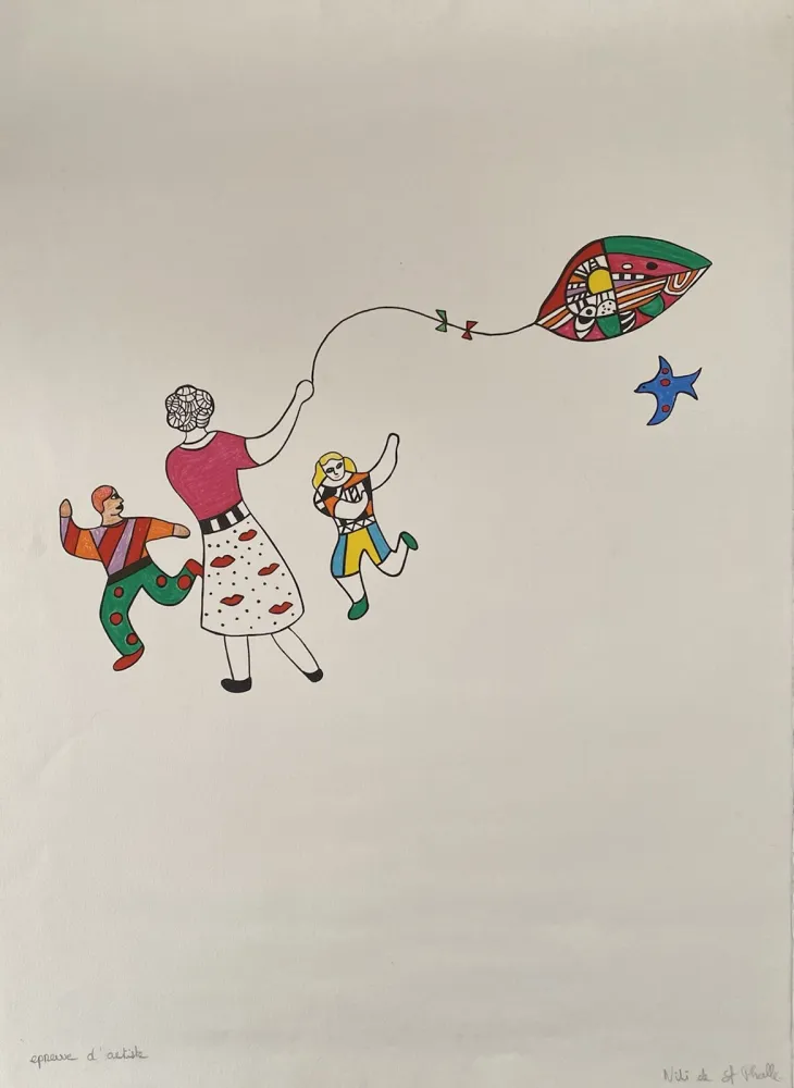 Litografía De Saint Phalle - Méchant - Méchant - Le cerf-volant