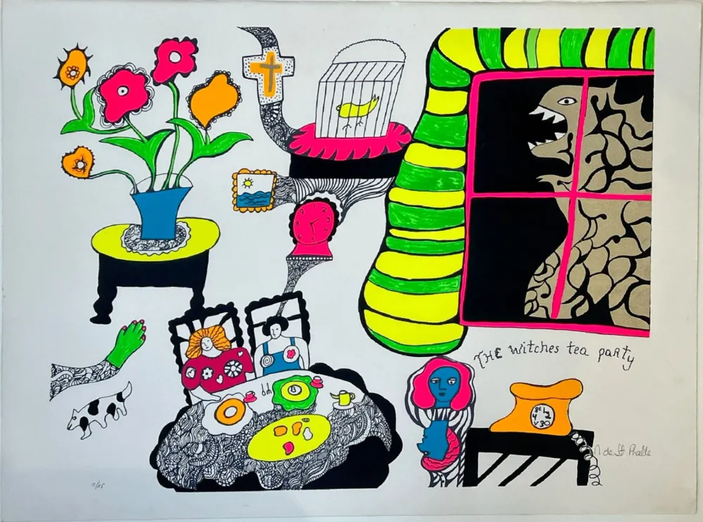 Serigrafía De Saint Phalle - Nana Power : Tea time (planche XIV) 