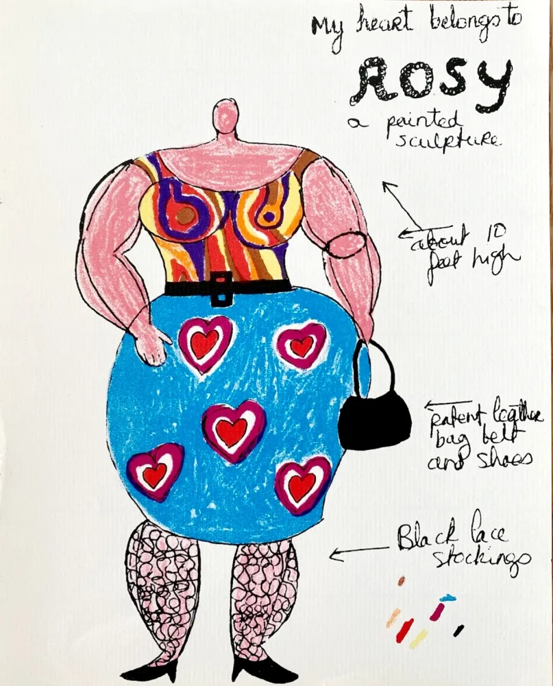 Litografía De Saint Phalle - Nanas - Rosy