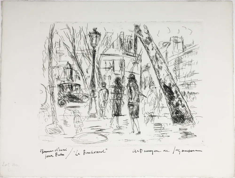 Aguafuerte De Segonzac - LE BOULEVARD. Pour 