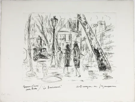 Aguafuerte De Segonzac - LE BOULEVARD. Pour 