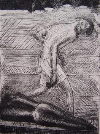 Aguafuerte De Segonzac - Le KO du noir