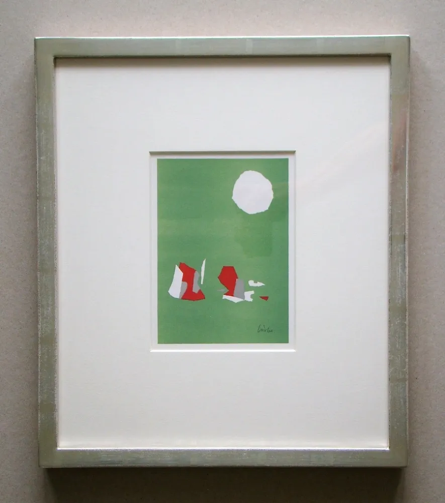 Litografía De Stael - Composition sur fond vert
