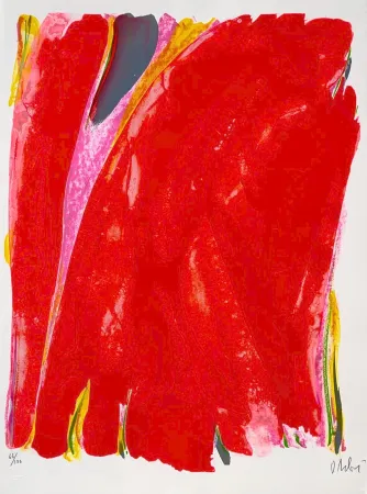 Litografía Debré - Le Rideau rouge (Satie) 