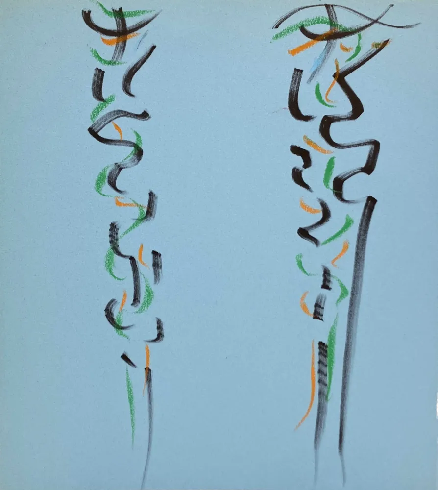 Sin Técnico Debré - Pastels sur papier bleu, 1991. 