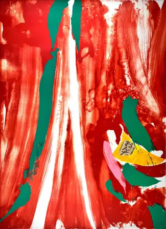 Litografía Debré - Xian rouge et orange 