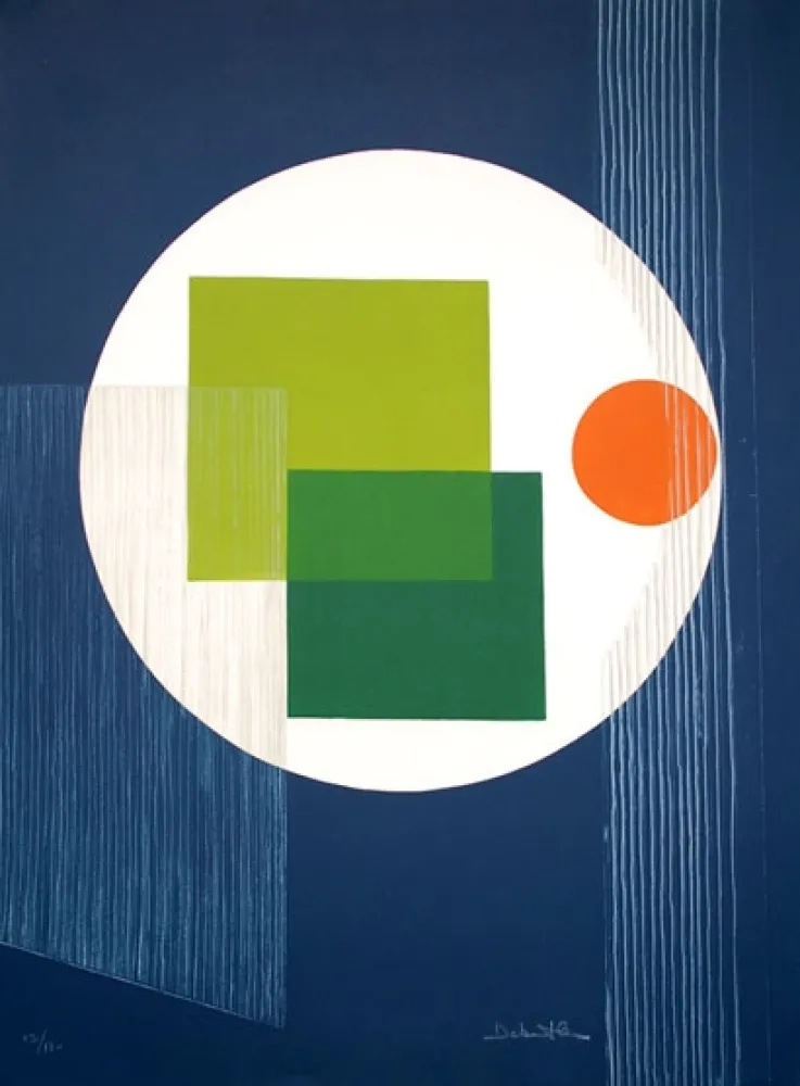 Aguafuerte Debutler - Composition Bleu