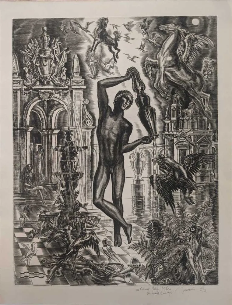 Aguafuerte Decaris - Le Verseau / Aquarius