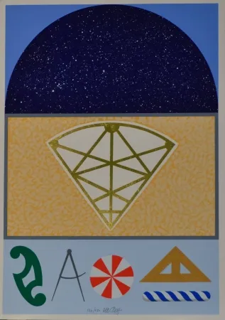 Serigrafía Del Pezzo - Cielo stellato