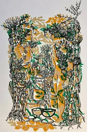 Litografía Del Rio - Dos Mujeres