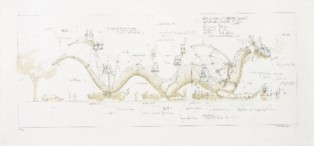 Litografía Delarozière - Le dragon