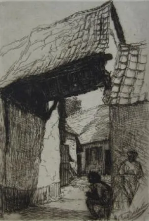 Grabado Delatre - Dessous de porte