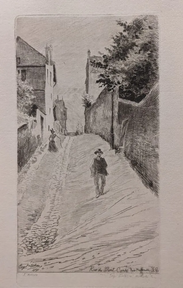 Grabado Delatre - Rue du Mont-Cenis
