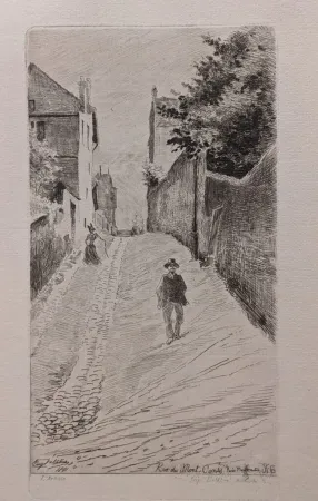Grabado Delatre - Rue du Mont-Cenis