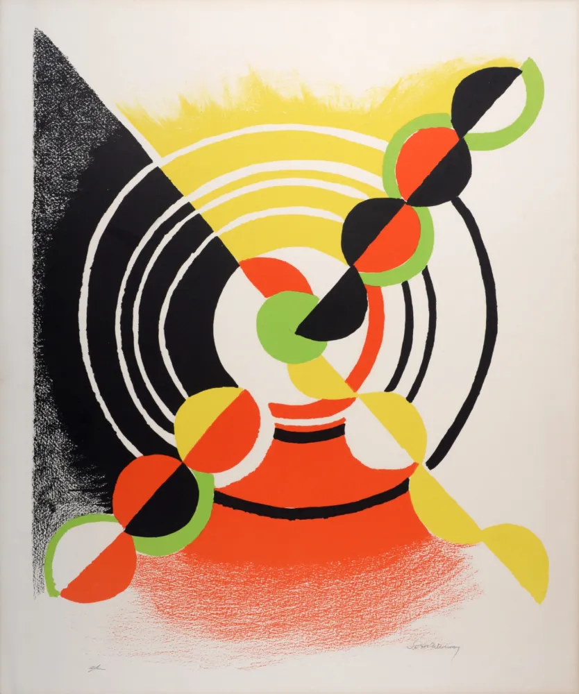 Litografía Delaunay - Abstract Composition, c. 1969 - Hand-signed