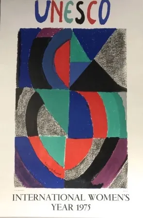 Litografía Delaunay - Affiche Journée internationale de la femme 1975