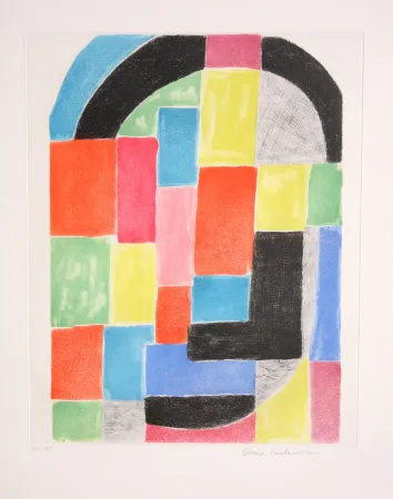 Grabado Delaunay - Composition with Arc