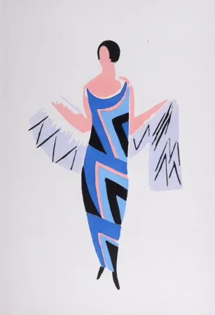 Pochoir Delaunay - Costumes (M), 1969