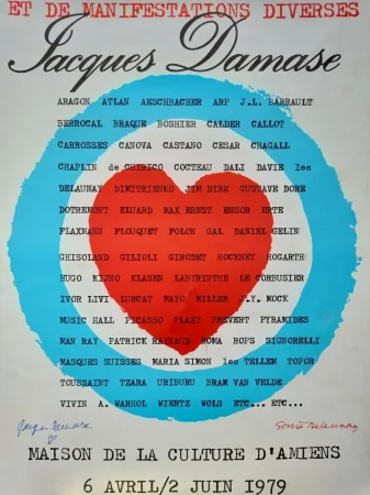 Litografía Delaunay - Delaunay Sonia affiche originale, 1979, Hand signed/Jacques Damase signature/Art abstrait/Abstract