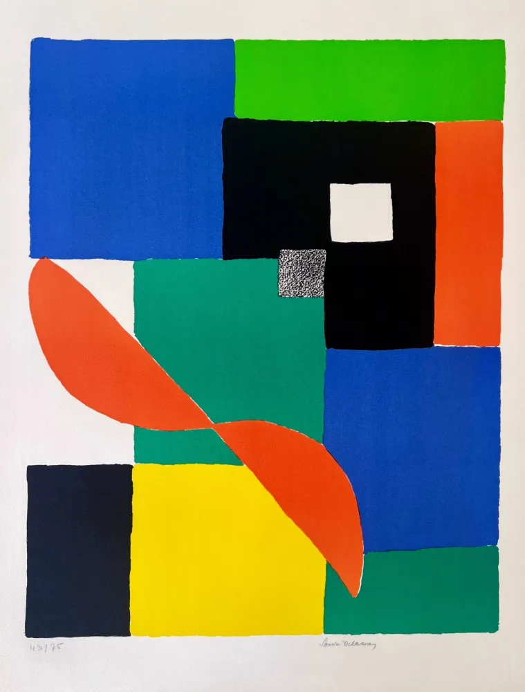 Litografía Delaunay - Hélice Rouge 