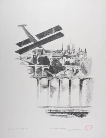 Litografía Delaunay - Les Ponts et Notre Dame, 1969